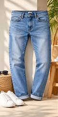 DANNY SAINTS #006 Men's Premium Light Blue Denim Jeans – Classic Casual Summer Fashion